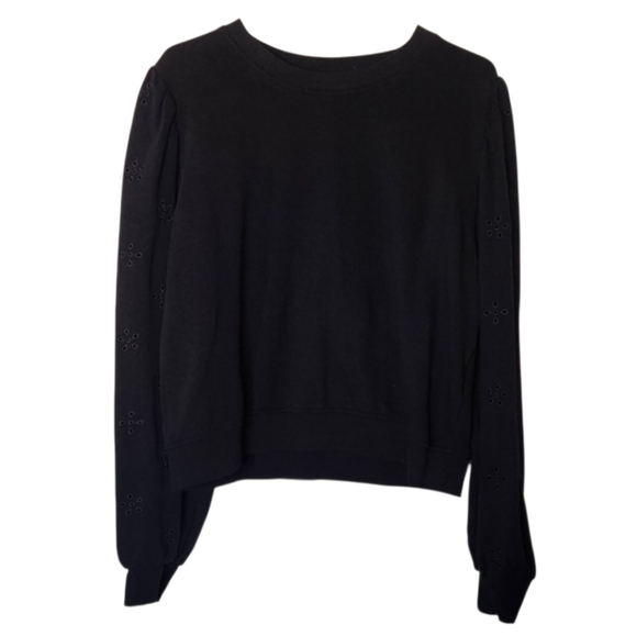 H&M Sweaters - H&M Black Sweater with Eyelet Sleeves - Size Large